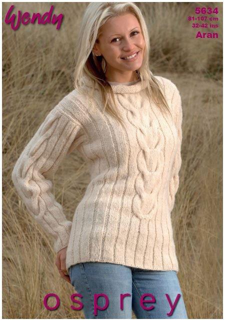 Wendy 5634 Tunic in 2 Lengths in #4 Worsted Weight yarn. For adults.